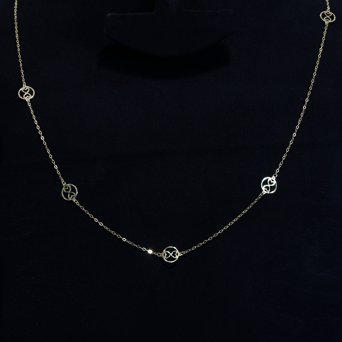 18K Gold Necklace – Butterfly with Circular Pattern – Close View