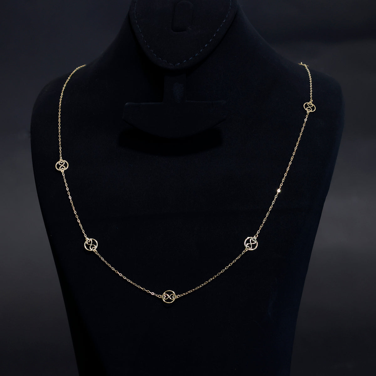 18K Gold Necklace – Butterfly with Circular Pattern – Zero Making Charge - Main View
