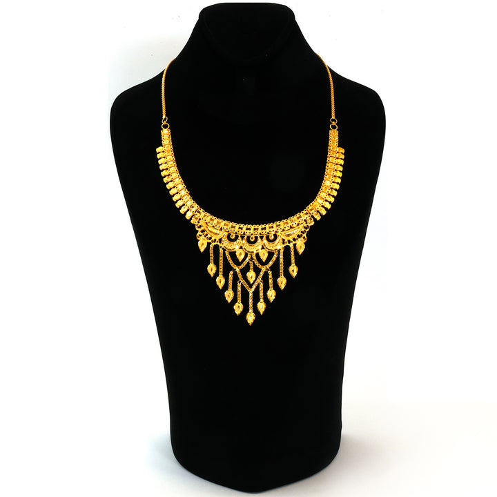 22K Gold Jewelry Set – Layered Fringe Drop Design