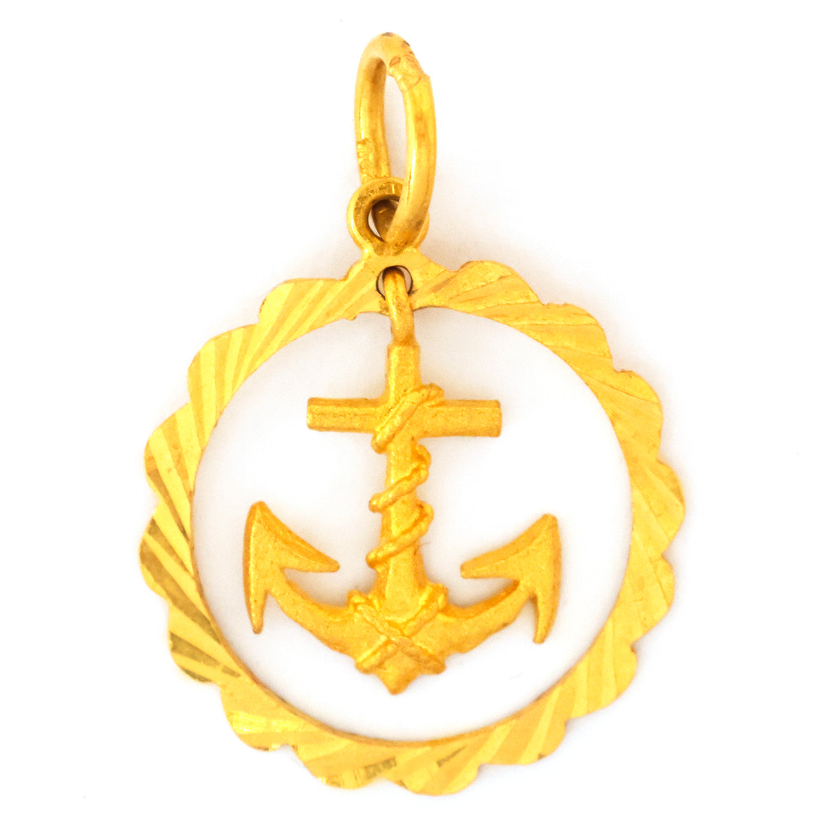 ذهب معلقة مع anchor design on white background