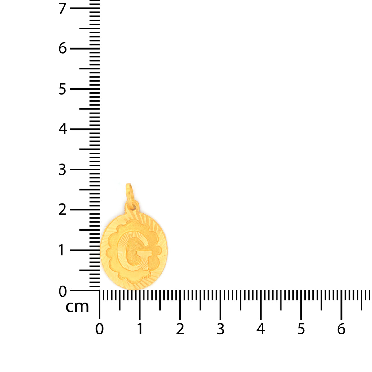 22K Gold Initial 'G' Oval Pendant