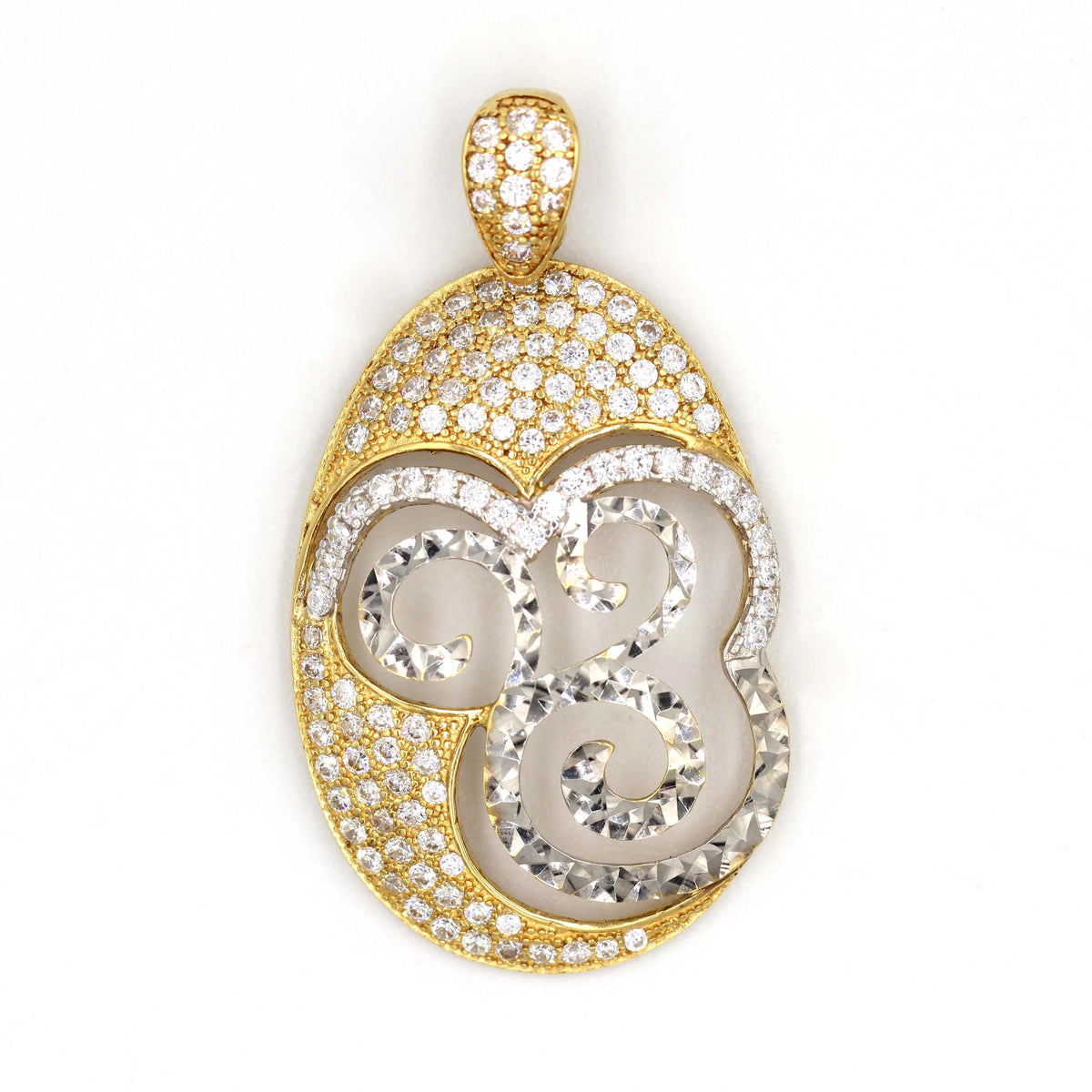 18K Gold Pendant with Intricate Swirl Pattern - AL FANAN