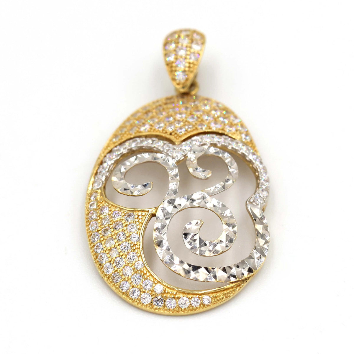 18K Gold Pendant with Intricate Swirl Pattern - AL FANAN