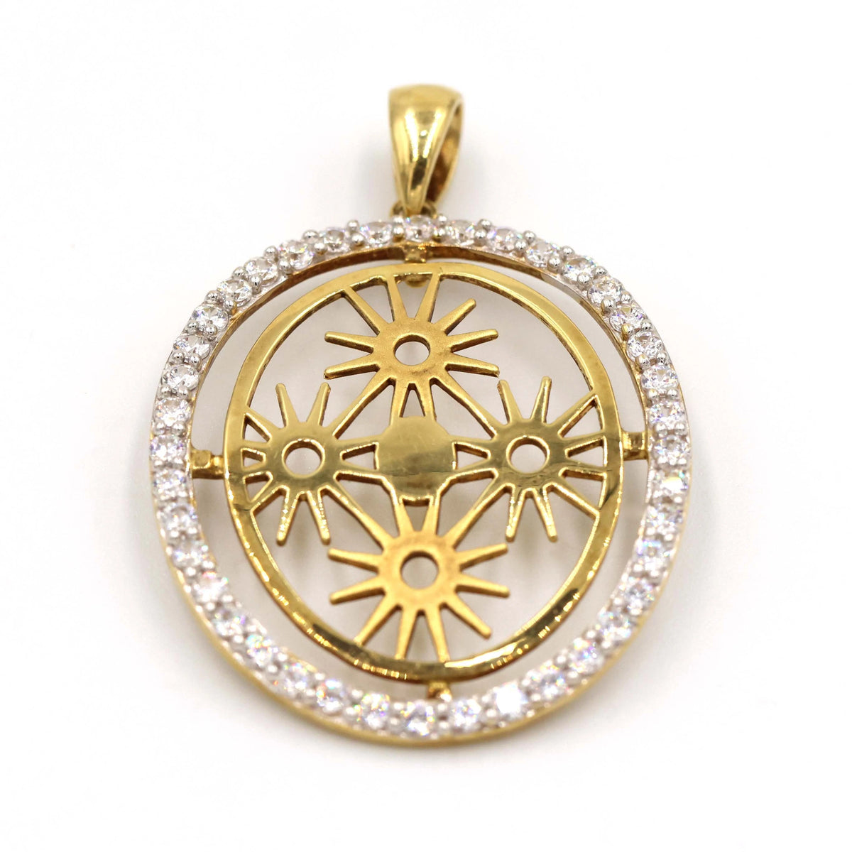 Radiant 18K Gold Pendant with Oval Stone - AL FANAN