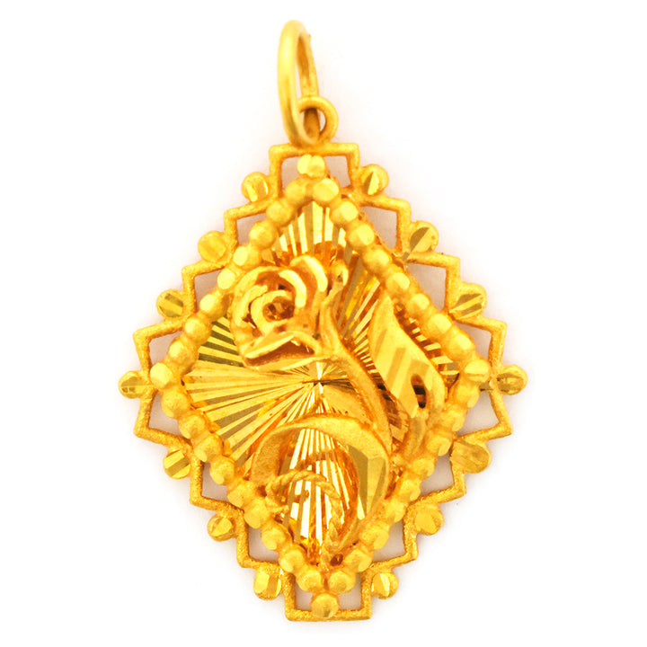 ذهب معلقة مع intricate design on white background