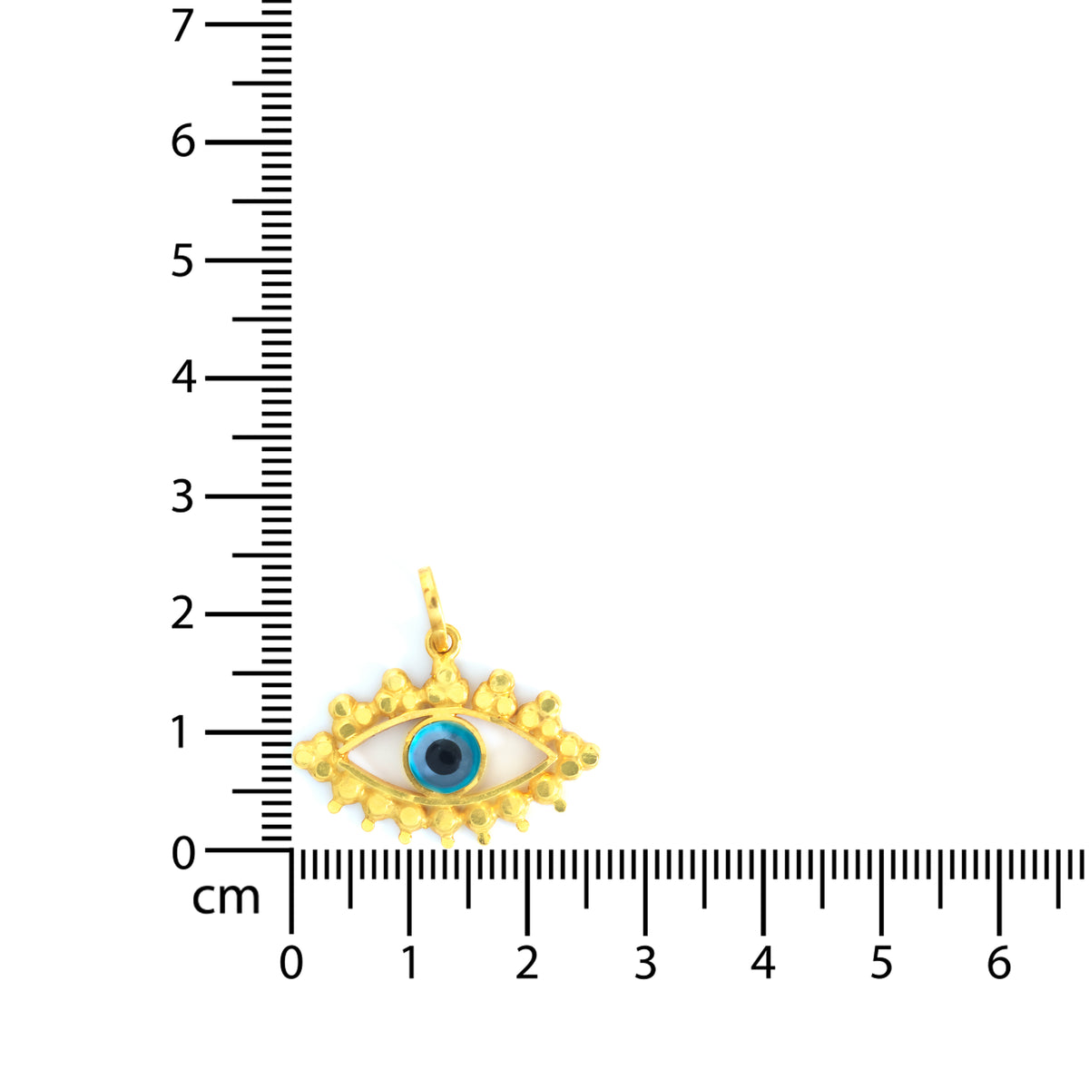 22K Gold Evil Eye Beaded Halo Pendant - Zero making charge