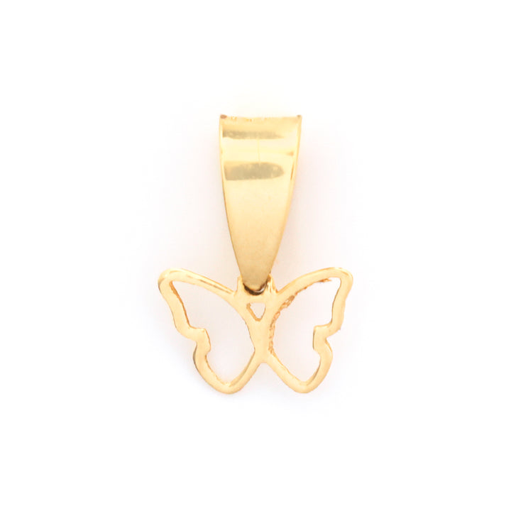 18K Gold Pendant – Open-Outline Butterfly Design