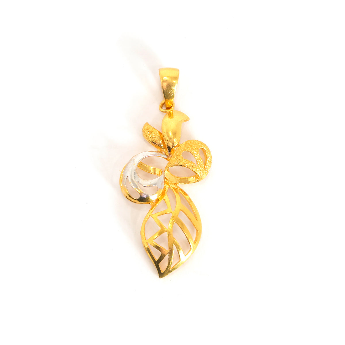 22K Gold Pendant – two-tone styling, clean polished lines – Main View