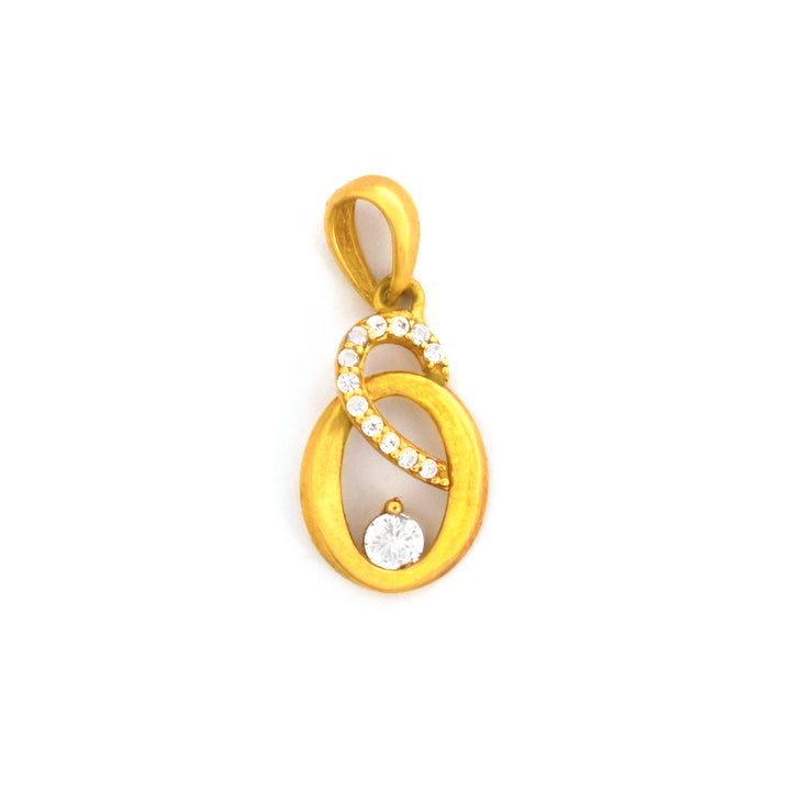 Gold pendant with diamonds on a white background