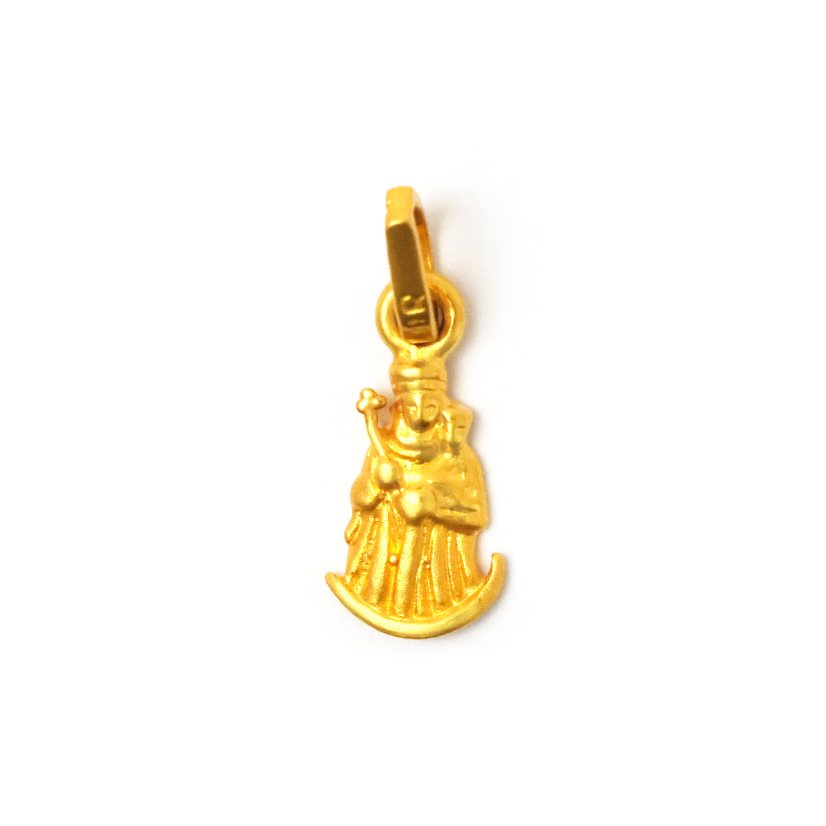 ذهب معلقة مع religious figure on white background