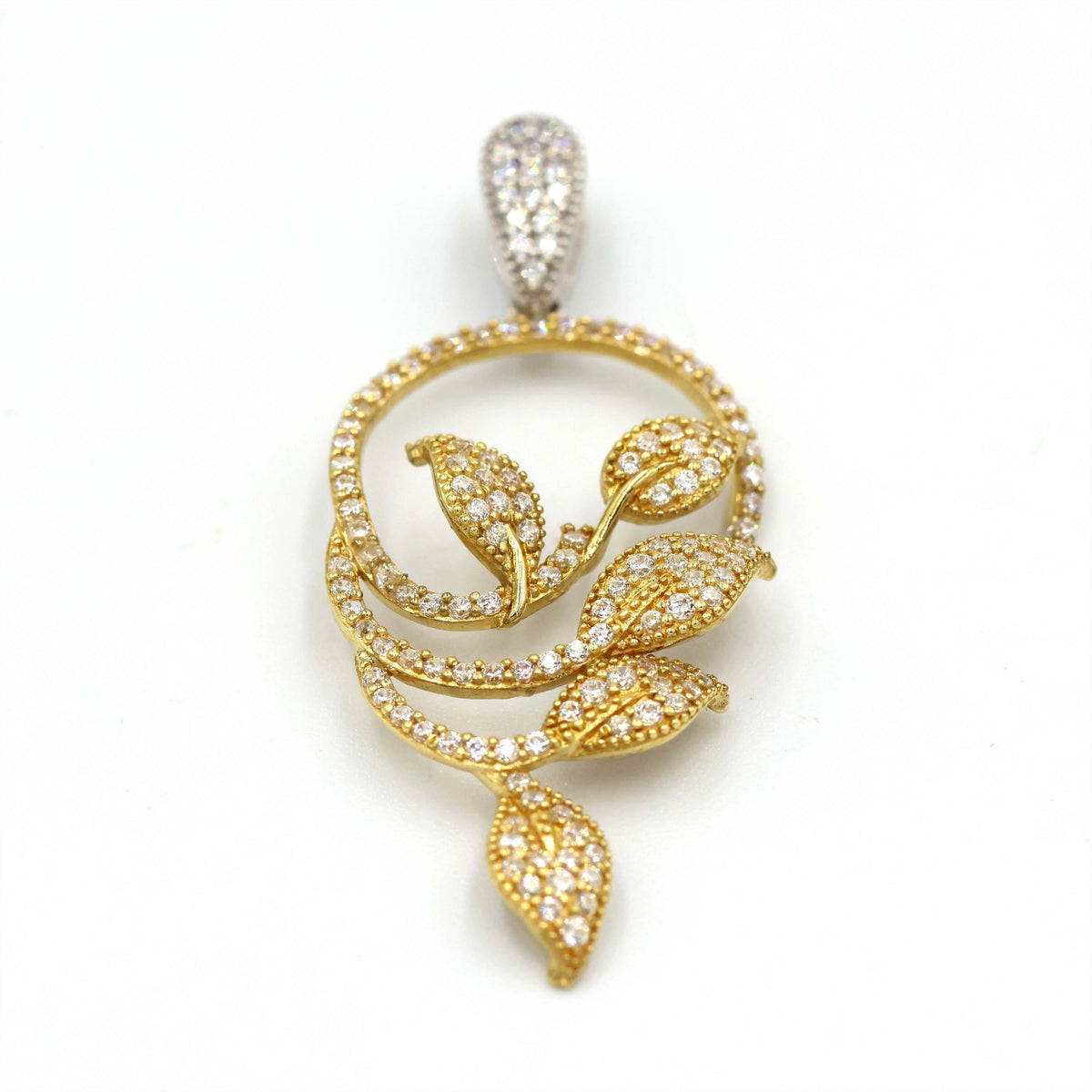 Elegant 18K Gold Leaf Pendant  - AL FANAN