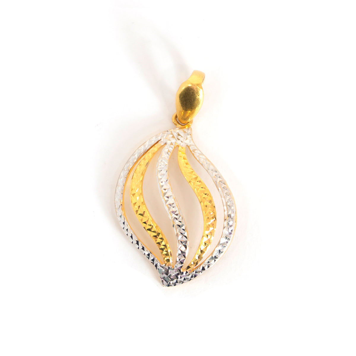 22K Gold Pendants – Long Drop Profile, Polished Finish, Plain-Gold - Main View