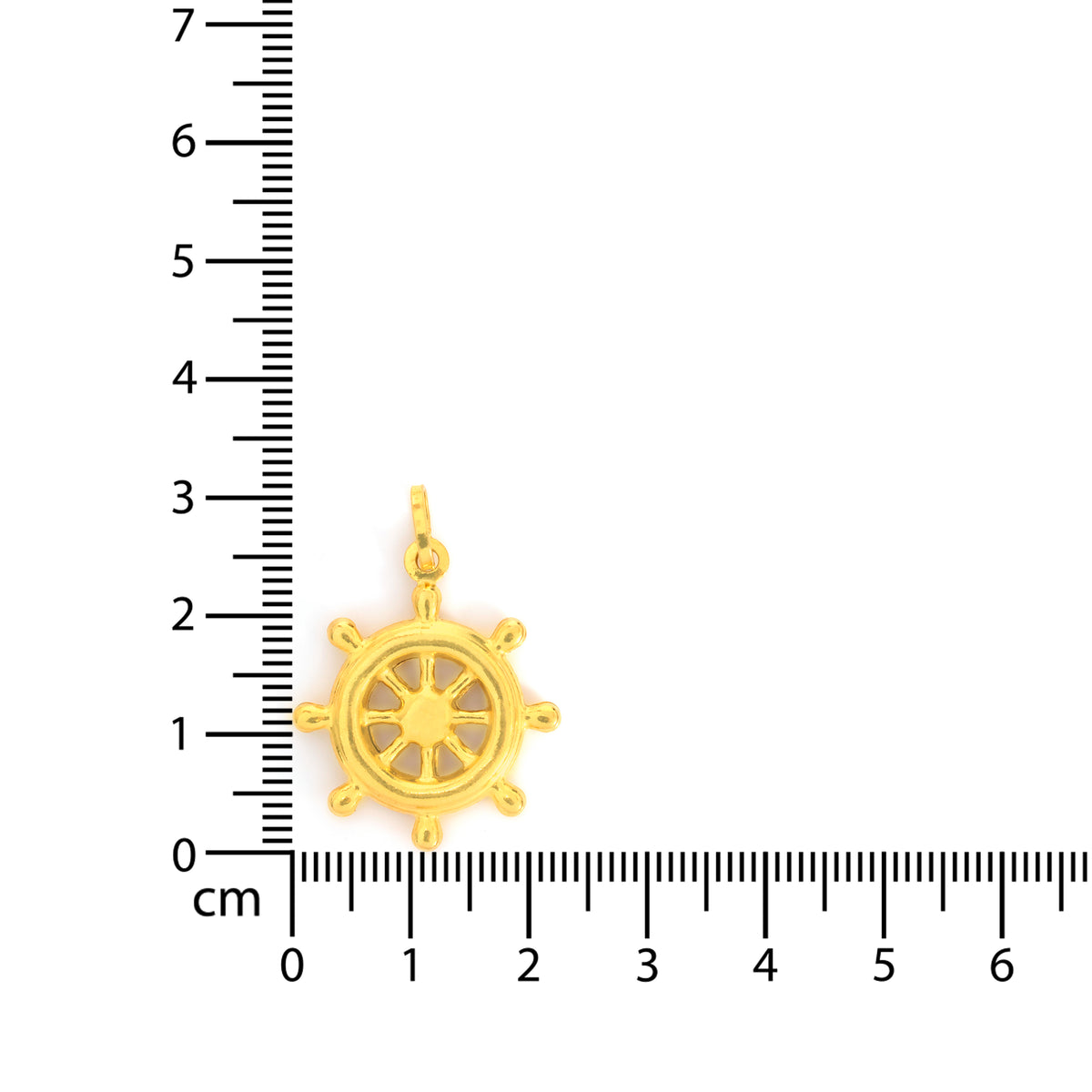 22K Gold Ship's Wheel Pendant