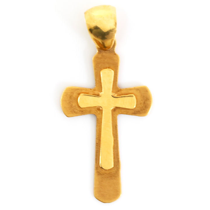 18K Gold Pendant – Smooth Cross Design