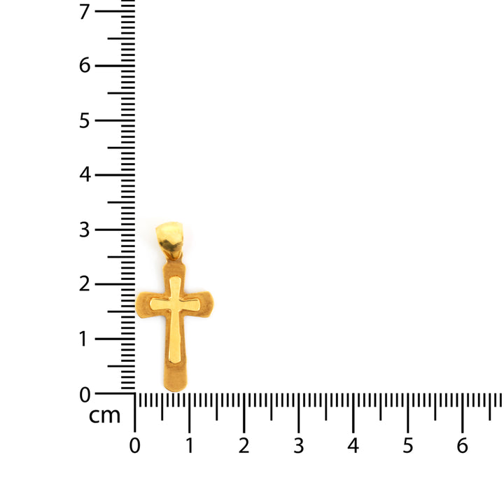 18K Gold Pendant – Smooth Cross Design