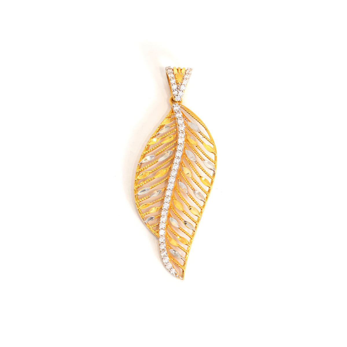 22K Nature Inspired Pendant - Leaf Design - Zero Making Charge - Main View