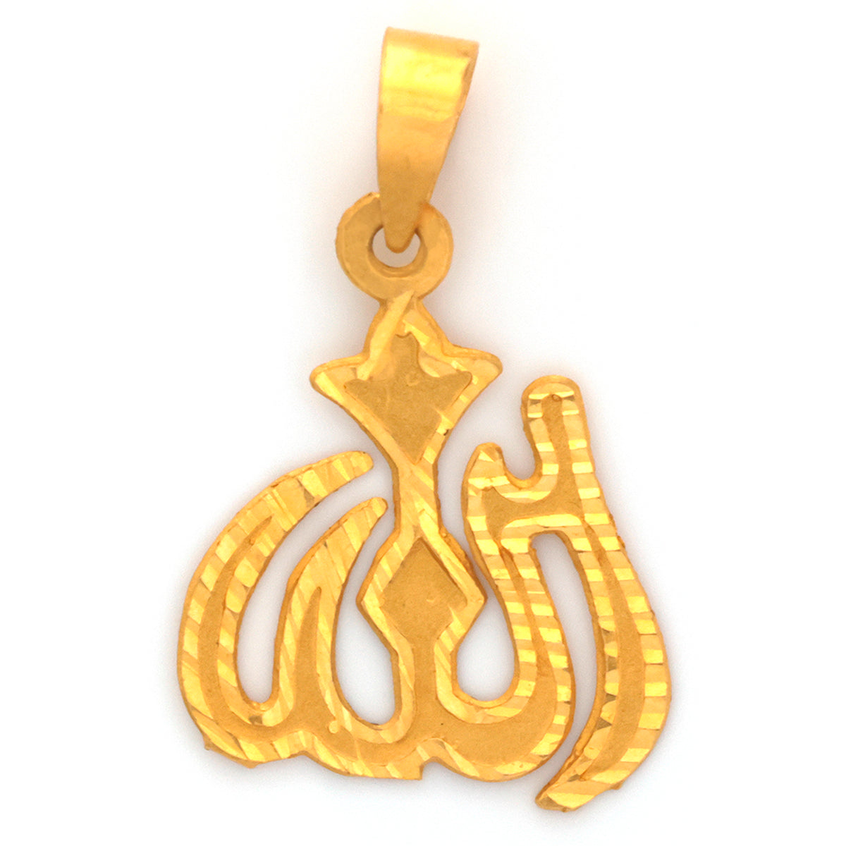 22K Gold Open Allah Calligraphy Pendant
