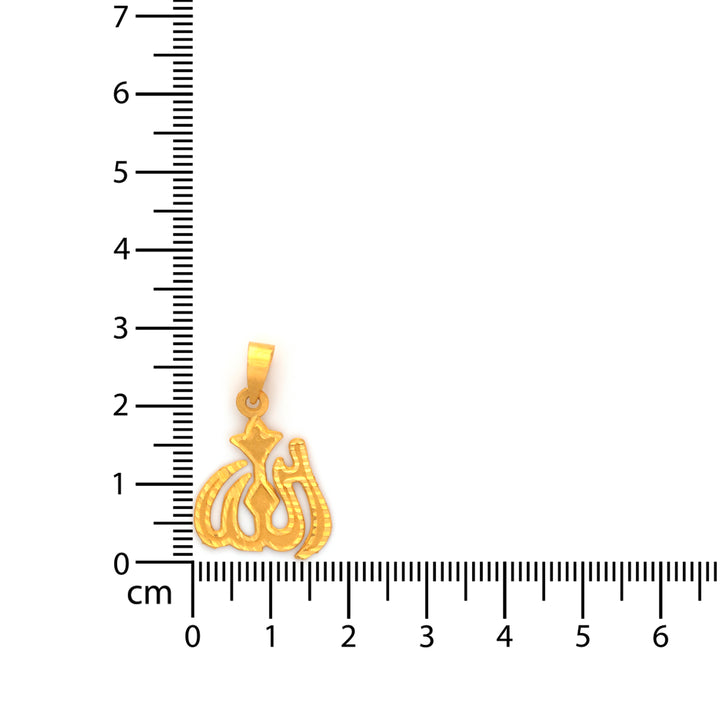 22K Gold Open Allah Calligraphy Pendant