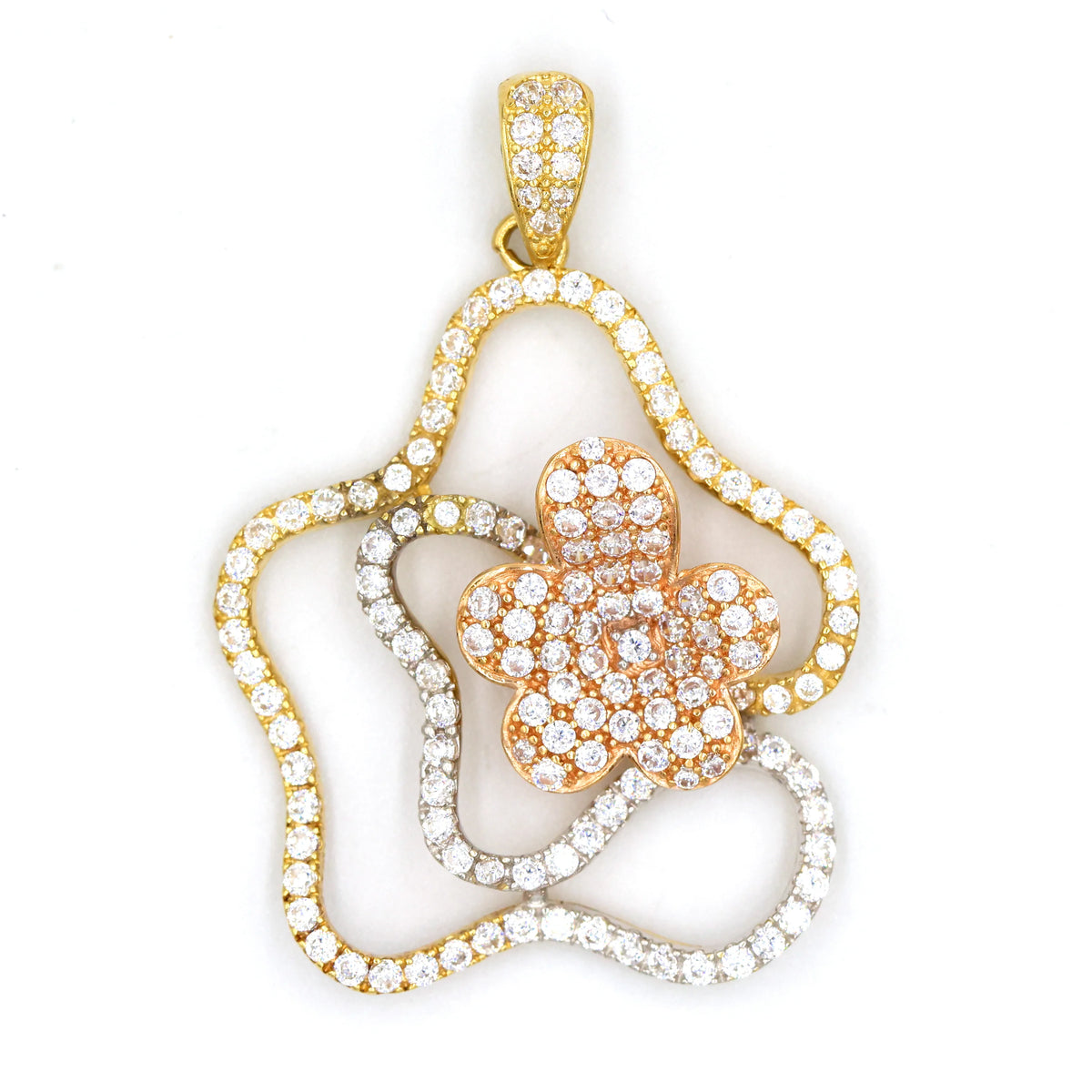 18K Gold Rose Flower Pendant - AL FANAN