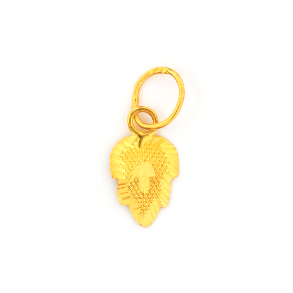 Gold bird-shaped charm on a white background