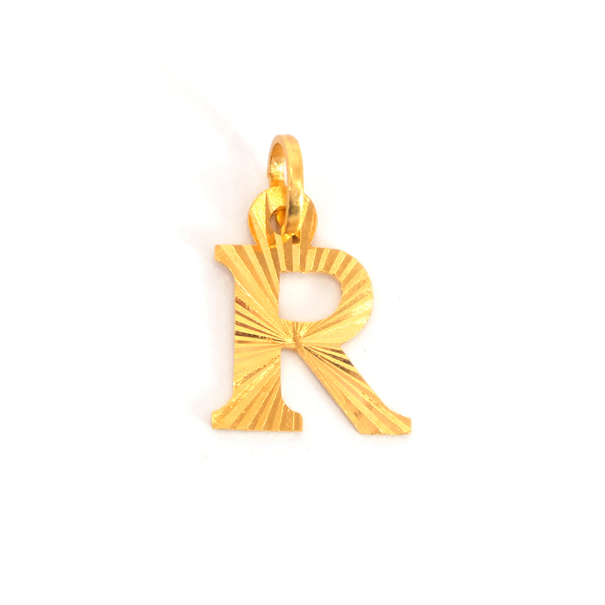 22K Gold Pendant with "R" Letter – Zero Making Charge - Main View