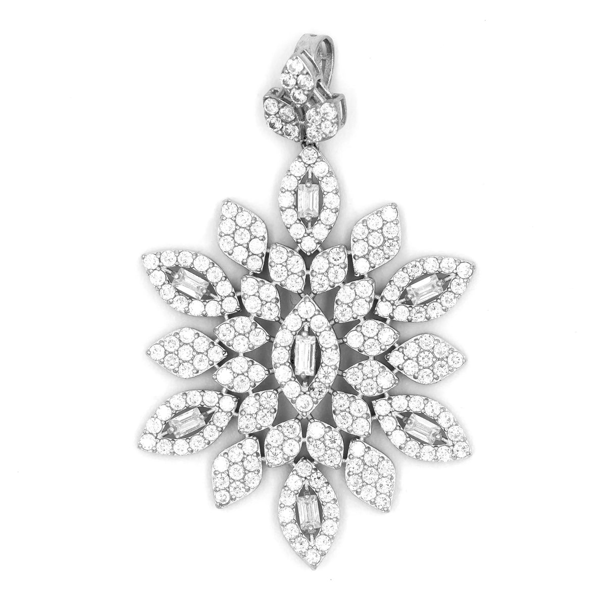 18K White Gold Floral Pendant - AL FANAN