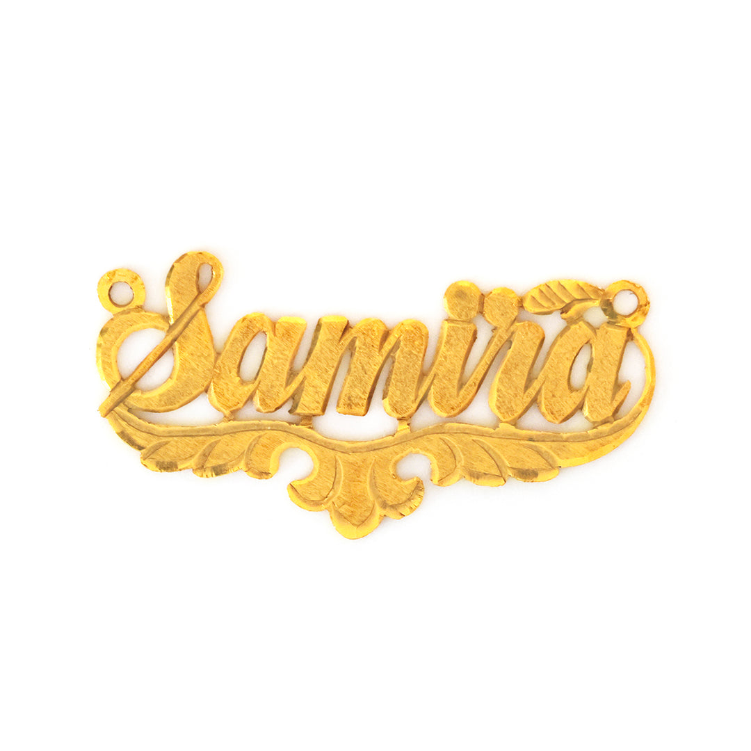 Gold name pendant with &