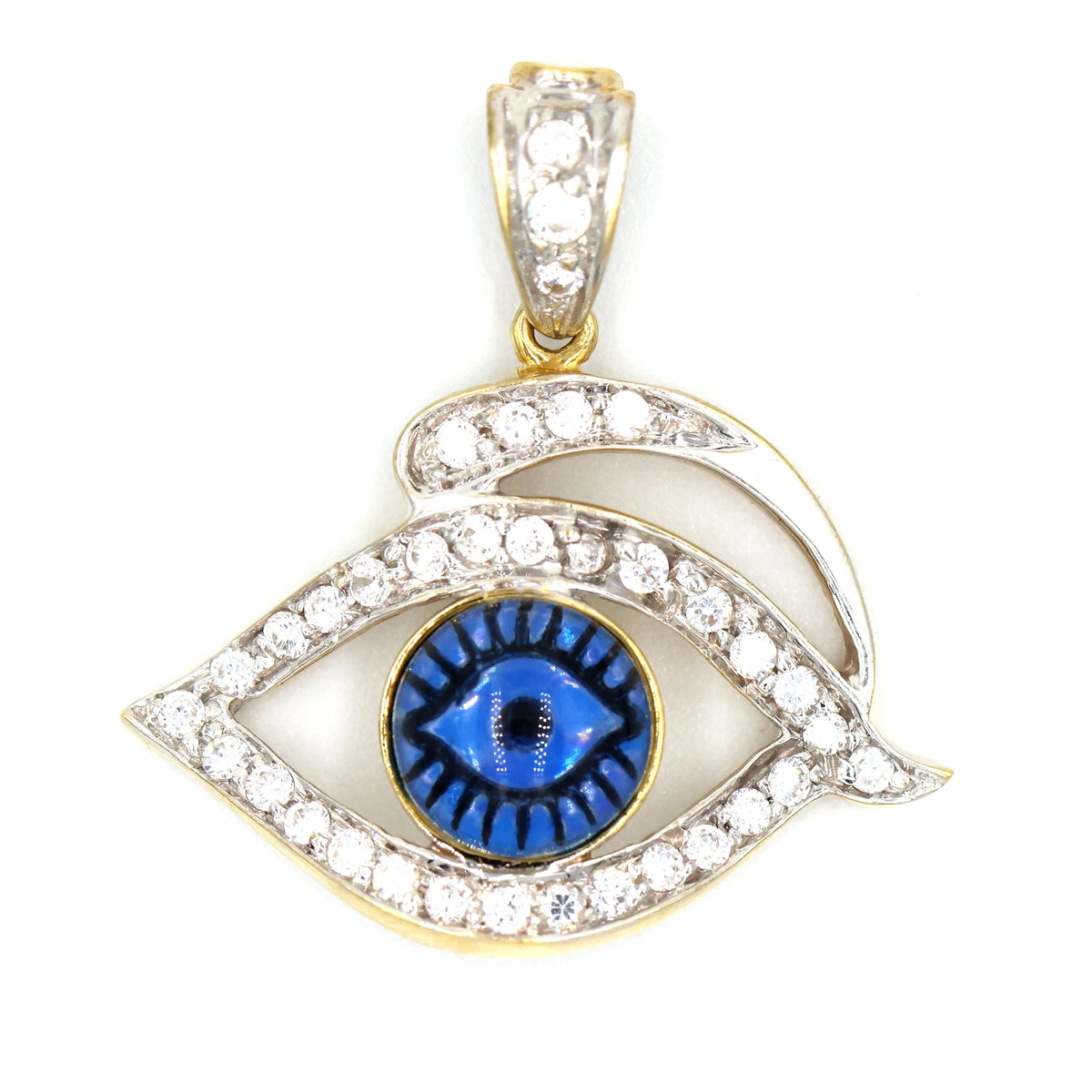 18K Gold Diamond Evil Eye Pendant  - AL FANAN