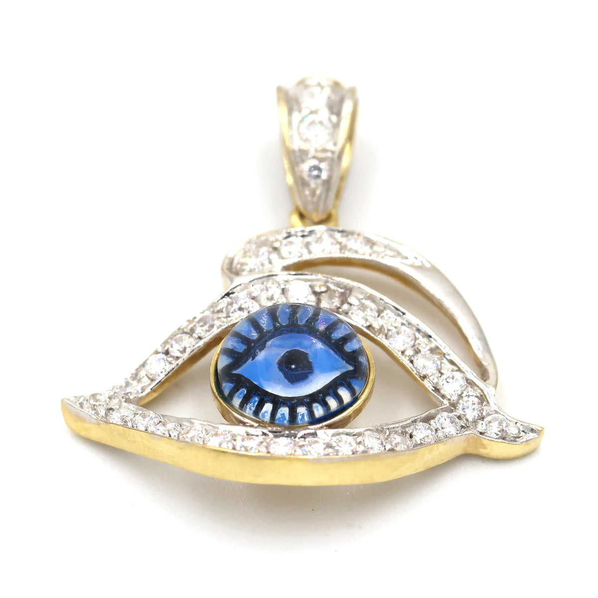 18K Gold Diamond Evil Eye Pendant  - AL FANAN