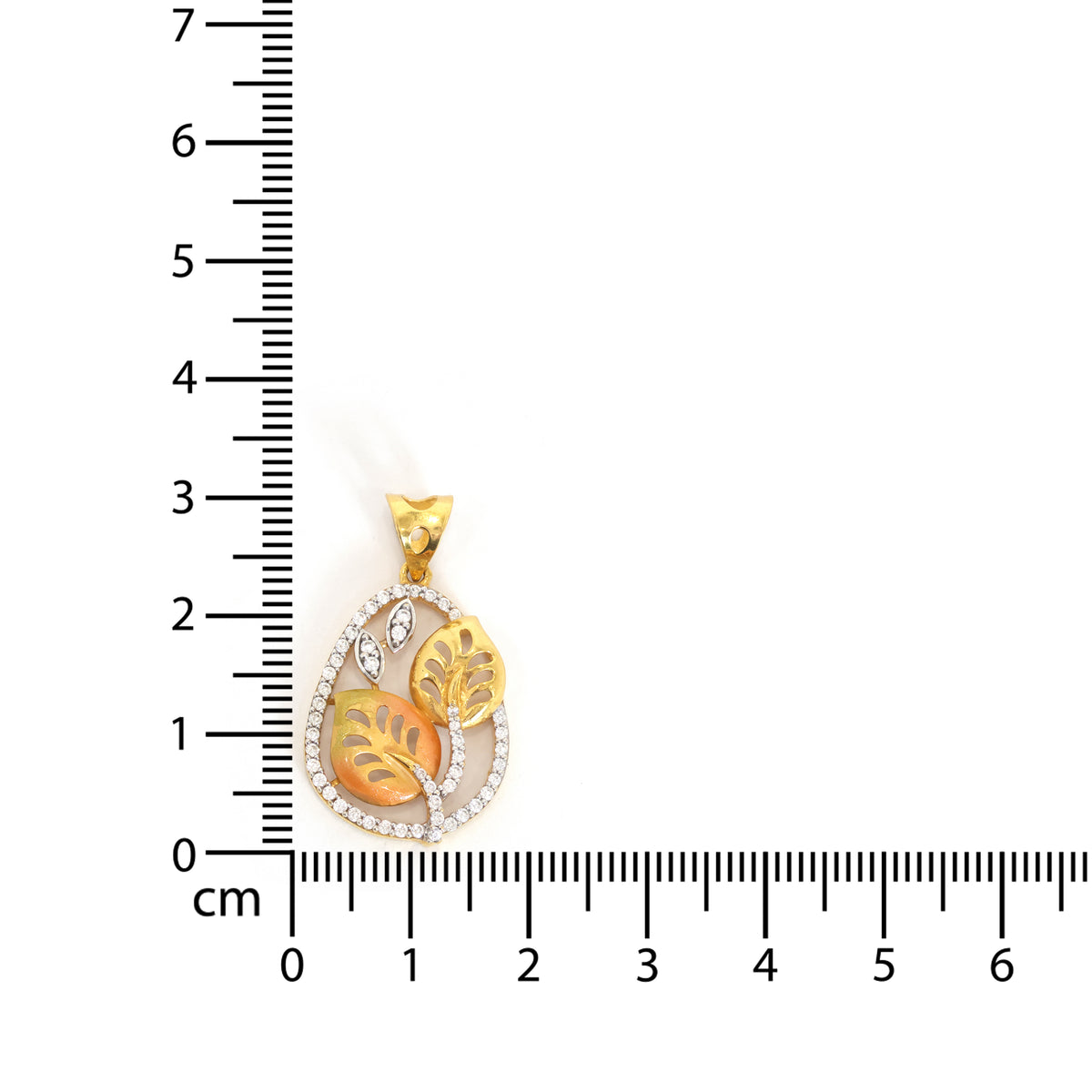 22K Gold Pendant – Graceful Classic Pendant – Zero Making Charge - Size Reference