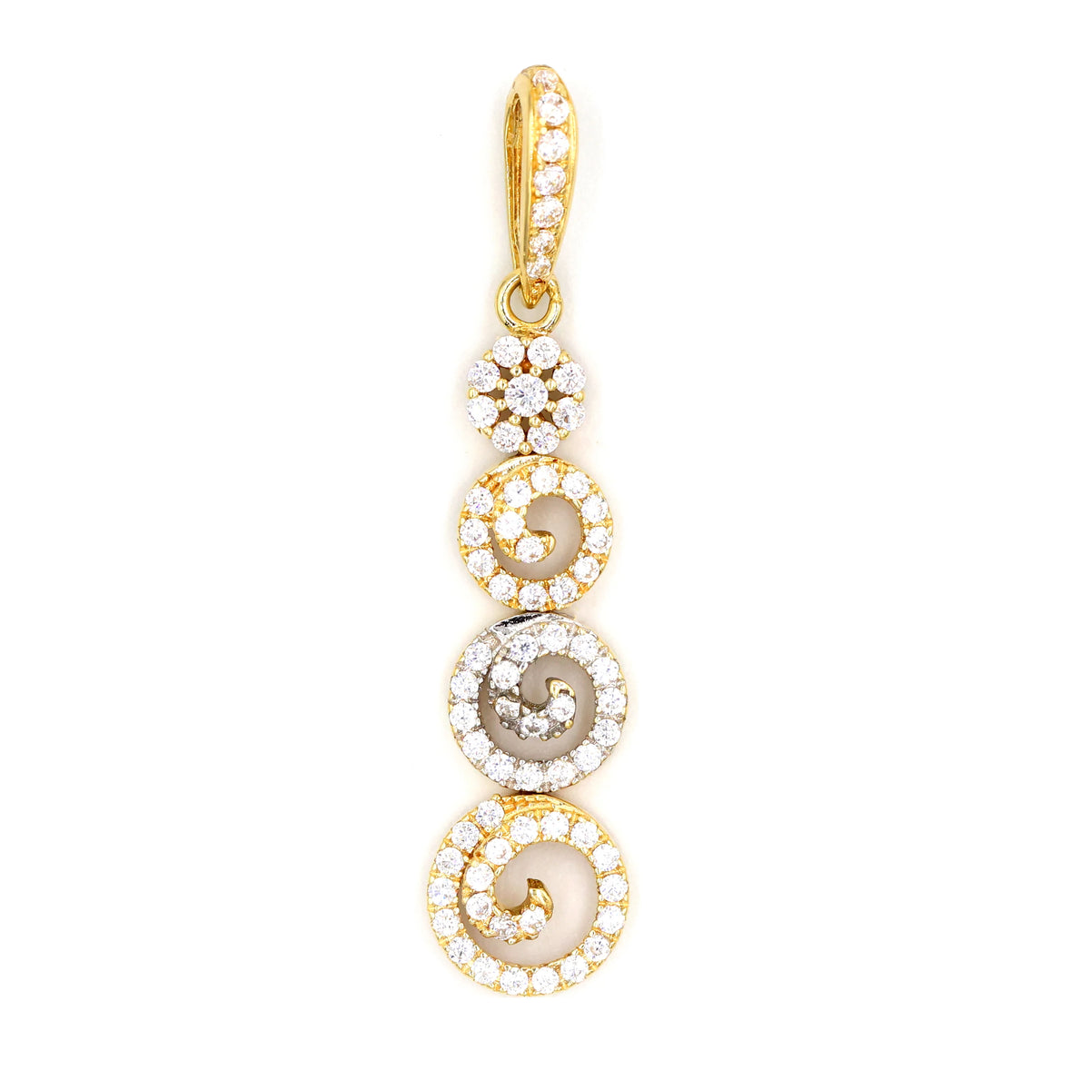 18K Gold  Multi Circle Drop Pendant - AL FANAN