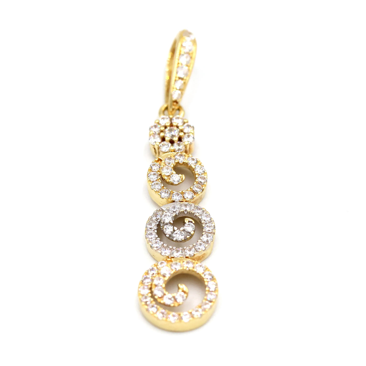 18K Gold  Multi Circle Drop Pendant - AL FANAN