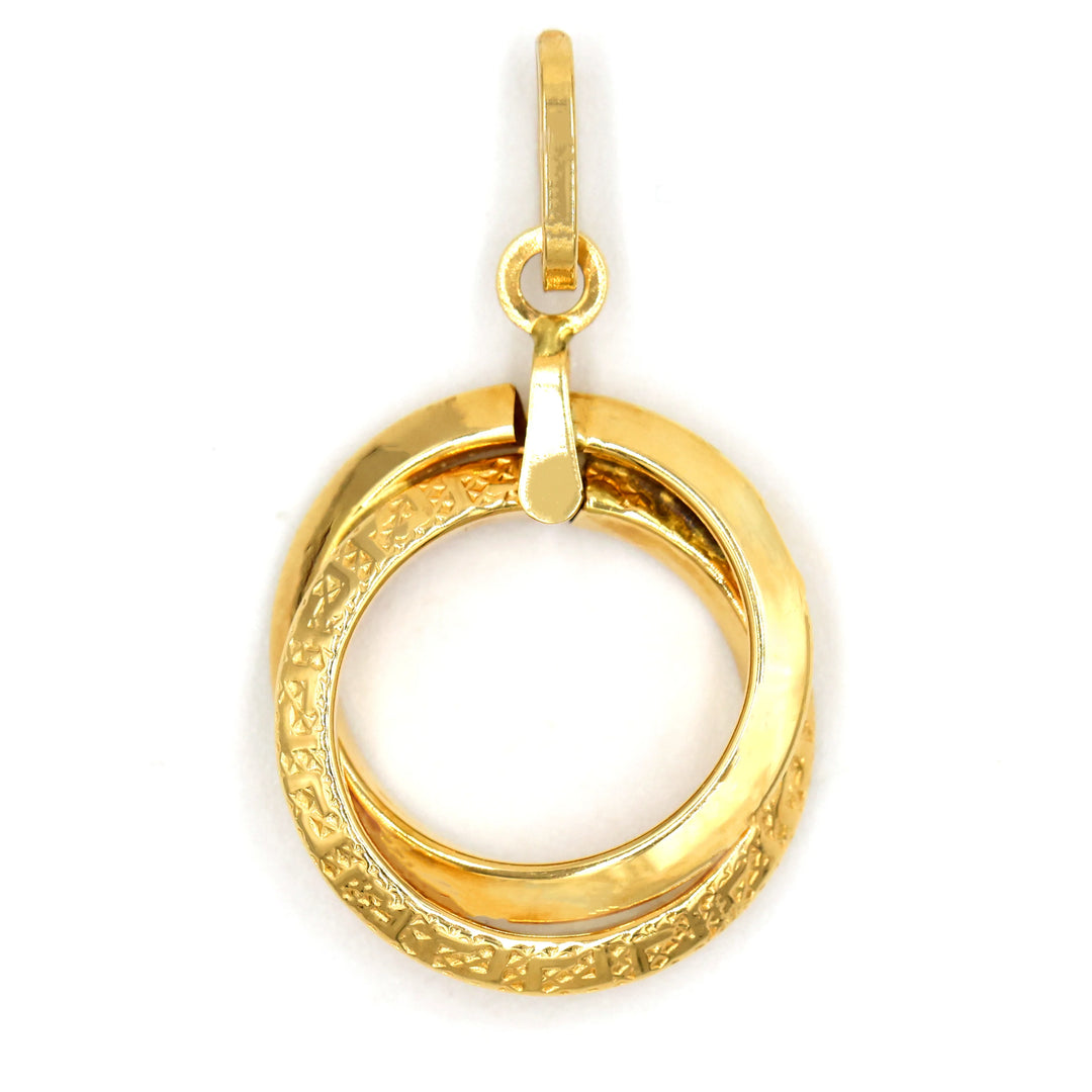 18K Gold Circle Pendant - AL FANAN