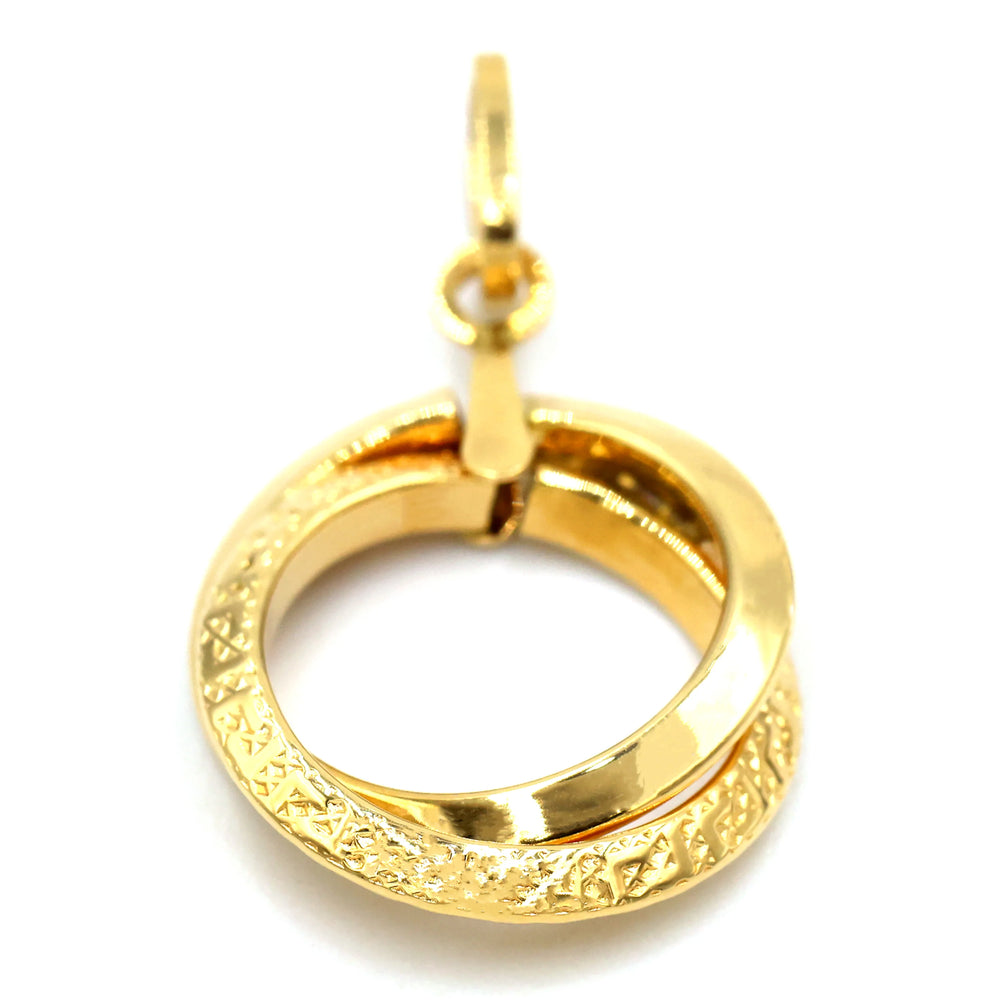 18K Gold Circle Pendant - AL FANAN