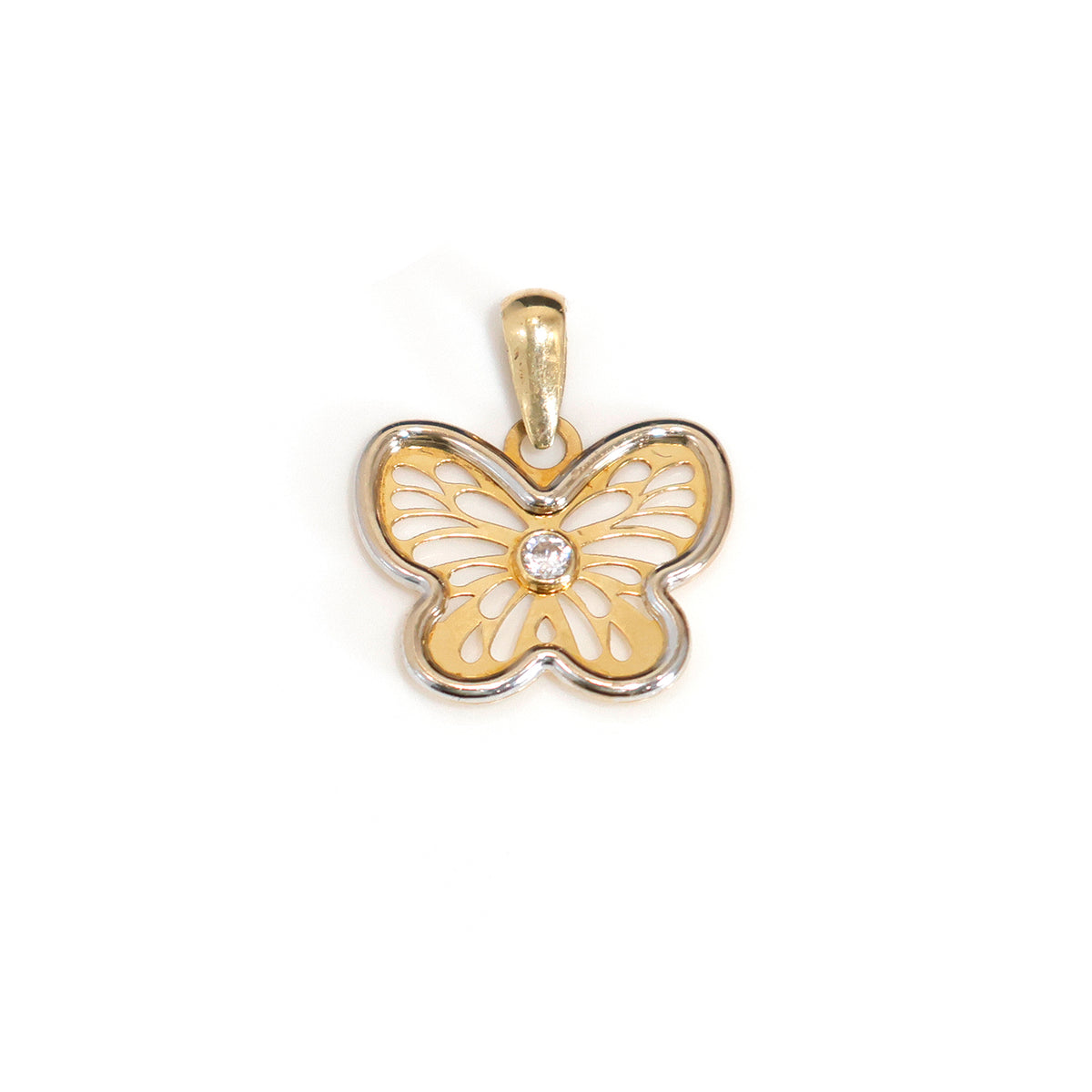 18K Gold Pendant – Beautiful Butterfly Design – Zero Making Charge - Main View