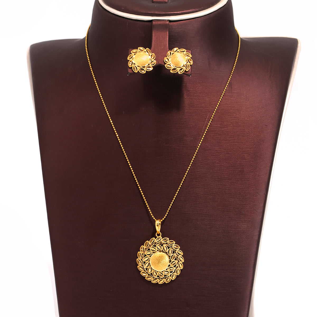 22K Gold Jewellery Set – floral design - Zero Making Charge - Main View