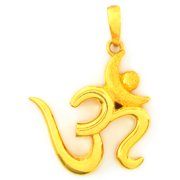 ذهب معلقة مع Om symbol on white background