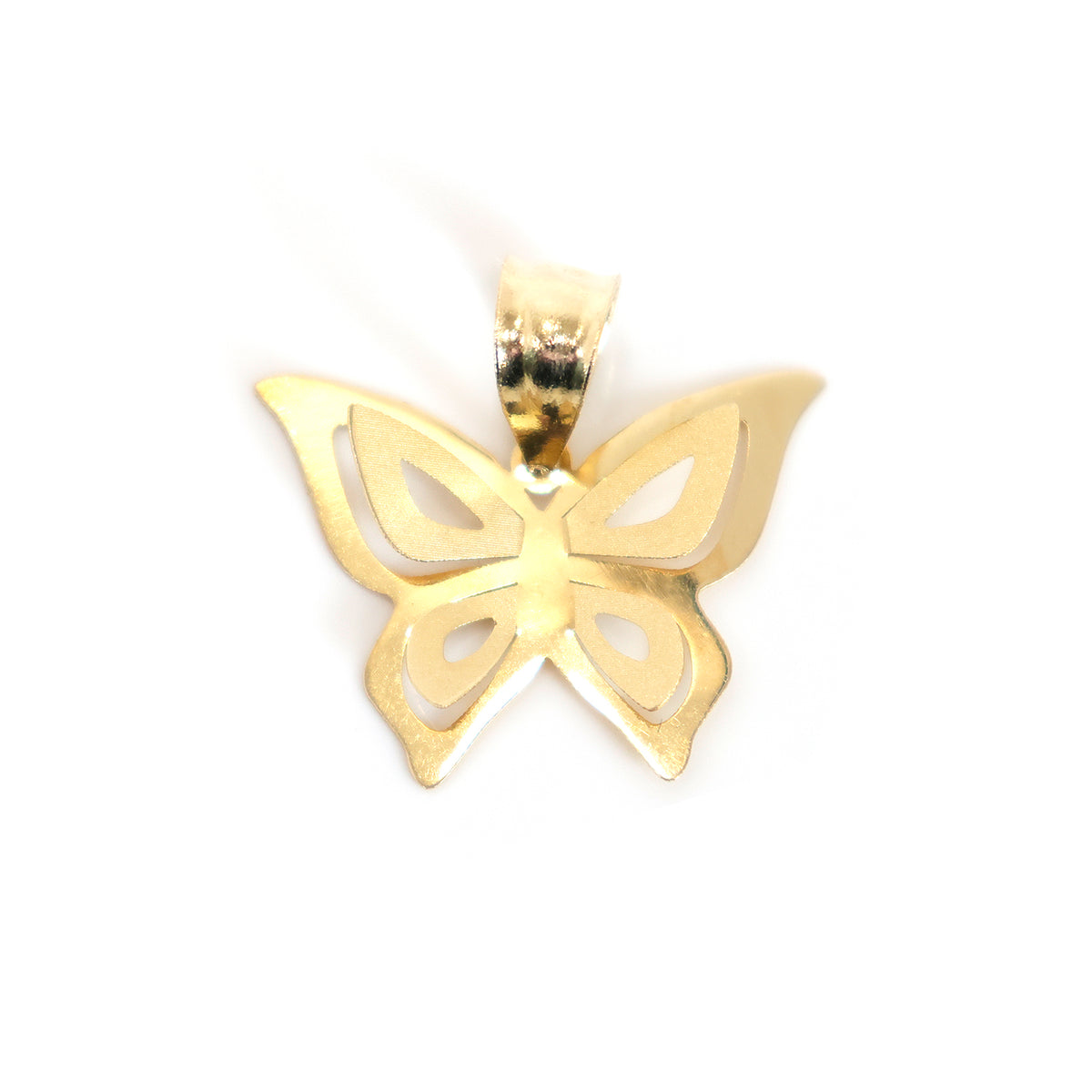 18K Gold Pendant – butterfly pendant with openwork cut-out wings – Main View