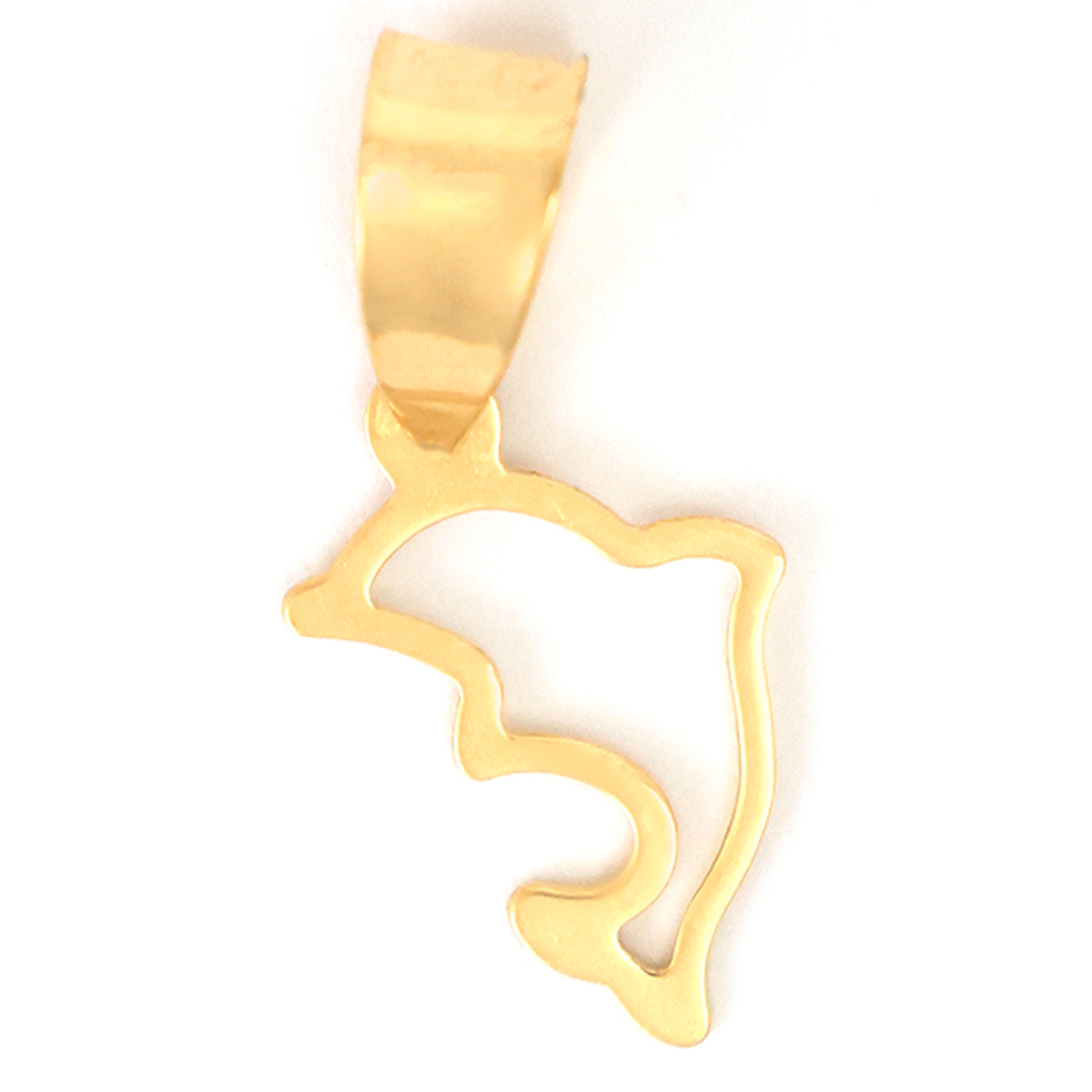 Gold pendant shaped like a cat on a white background