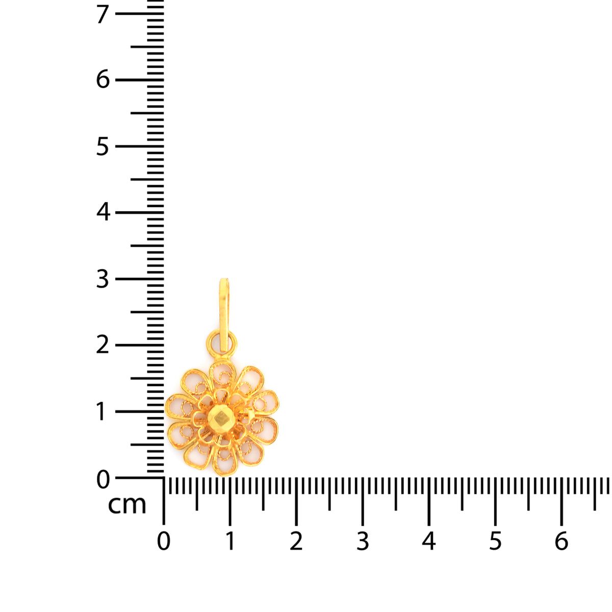 22K Gold Filigree Flower Pendant - Zero making charge