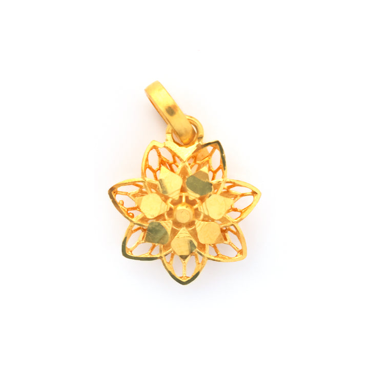 22K Gold Filigree Flower Pendant