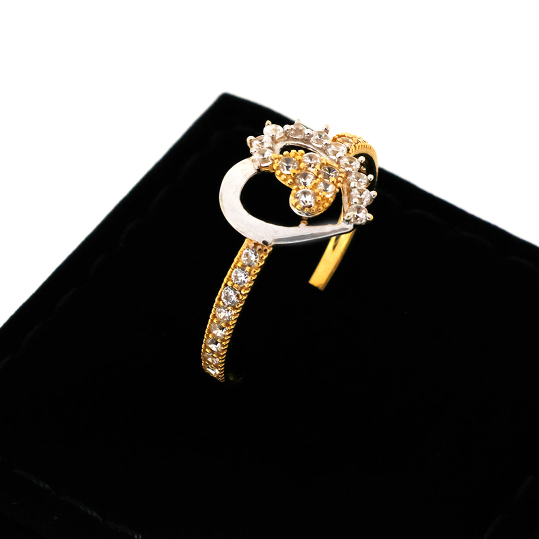 18K Gold Ring – Layered Heart Motif Ring – Making Charge