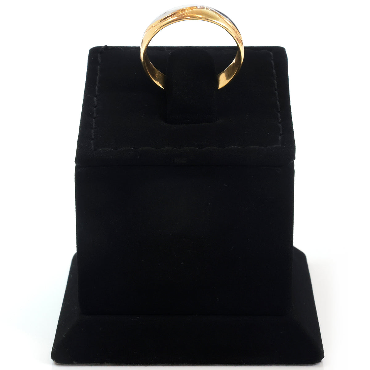 18K Gold Two-Tone Wave Band Ring