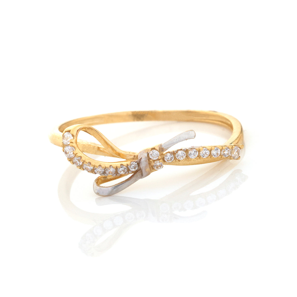 18K Gold Pave Bow Ring