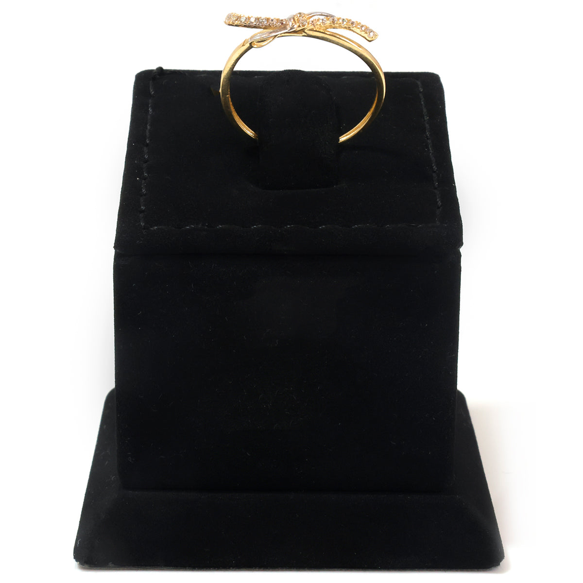18K Gold Pave Bow Ring