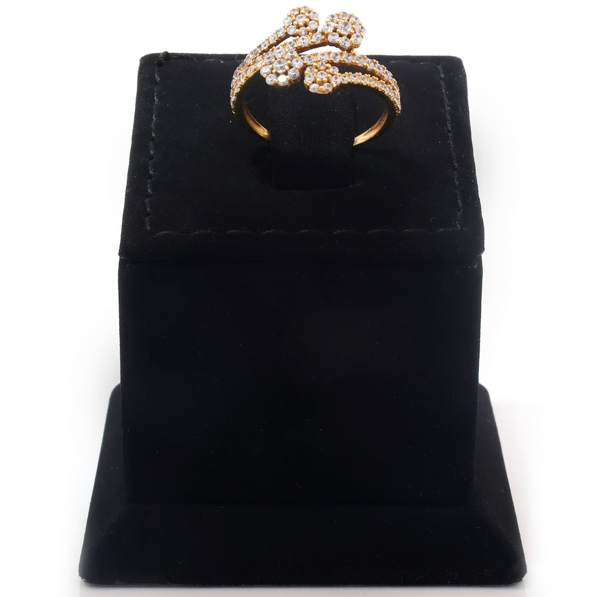 18K Gold Branching Flower Cluster Ring