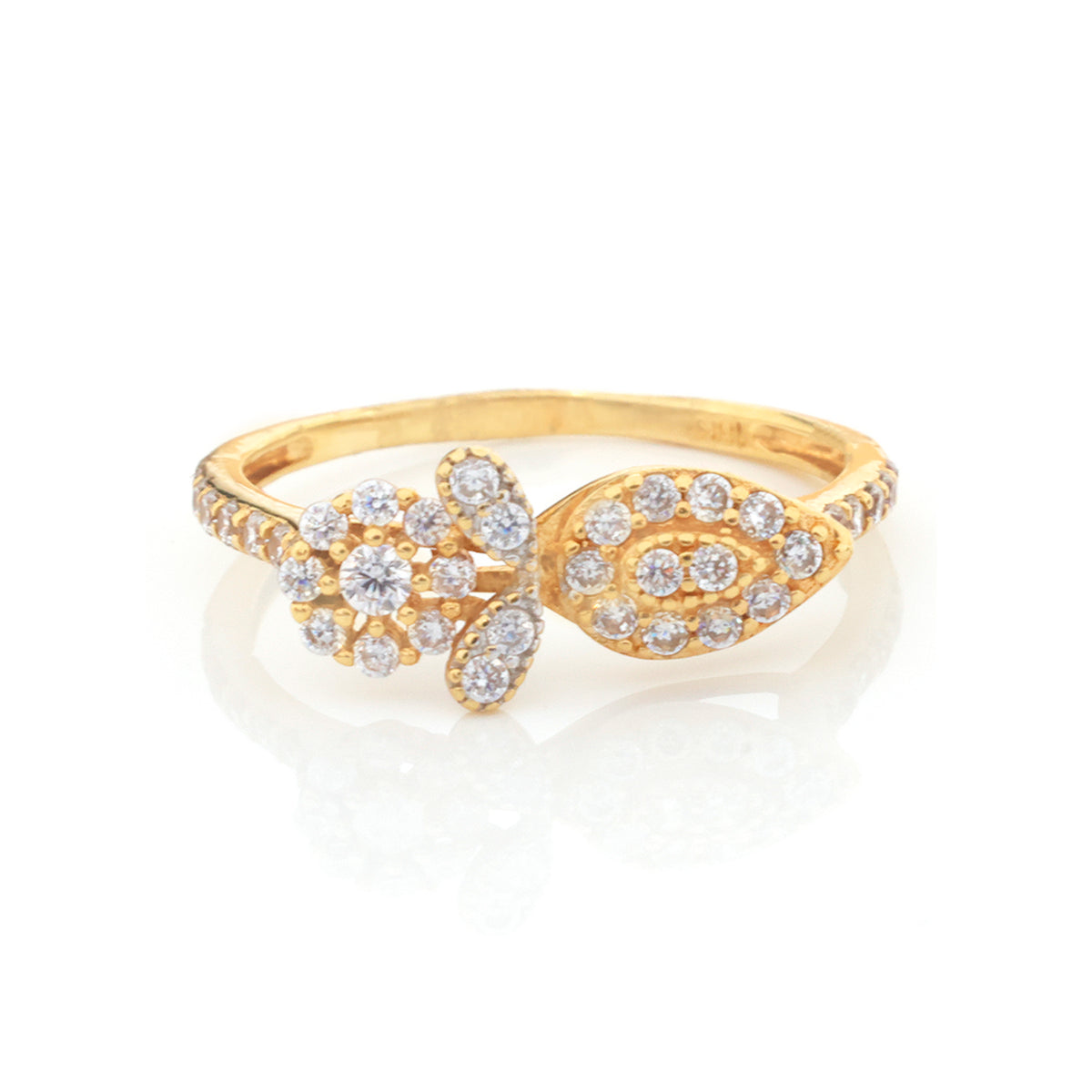 18K Gold Twin Cluster Ring