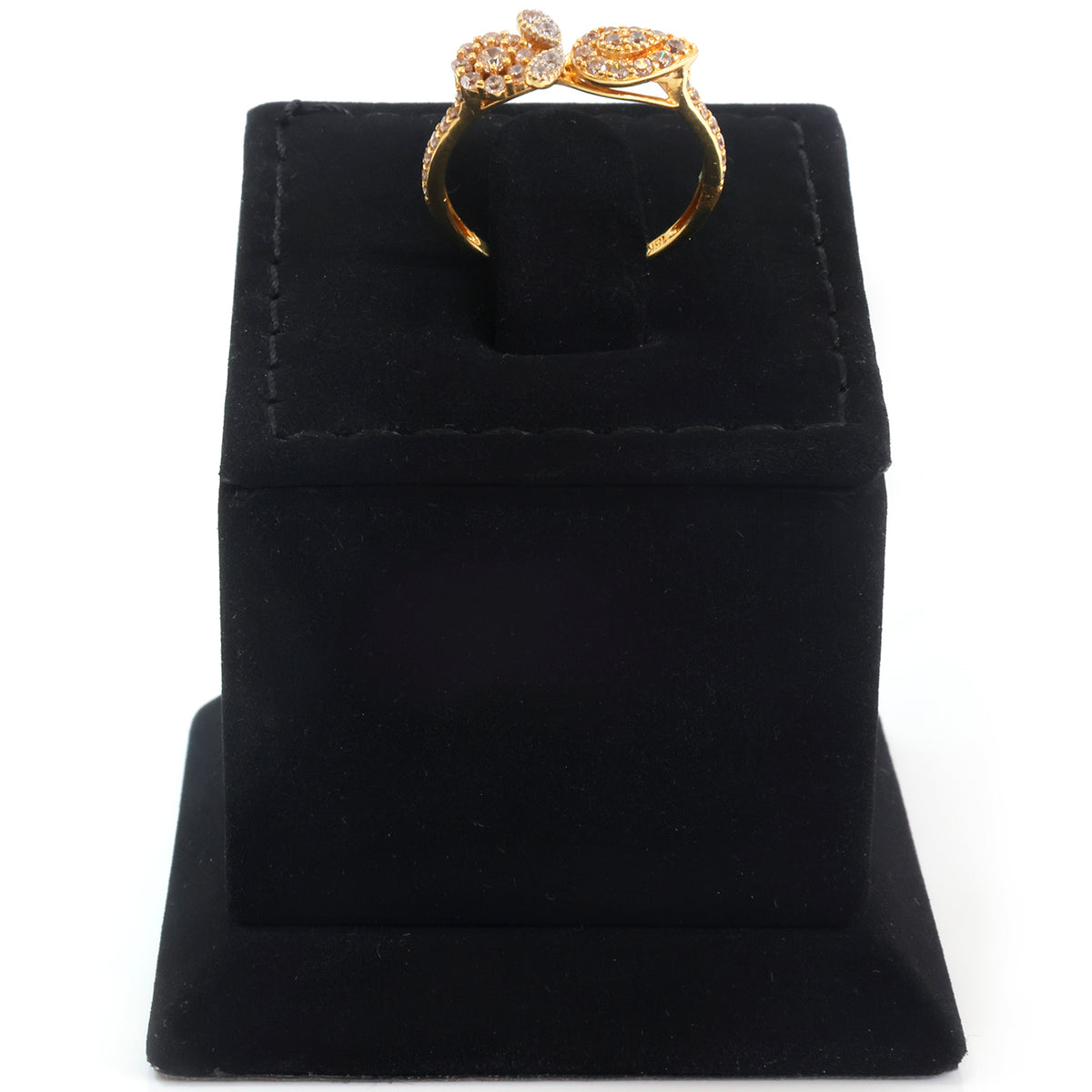 18K Gold Twin Cluster Ring