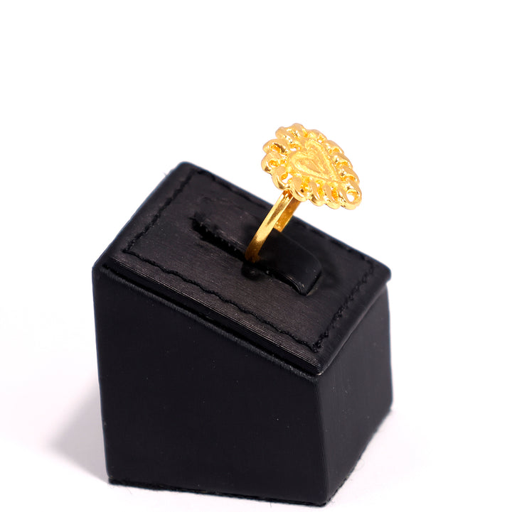 22K Gold Ring - Heart Filigree Design - Zero Making Charge - Side Angle