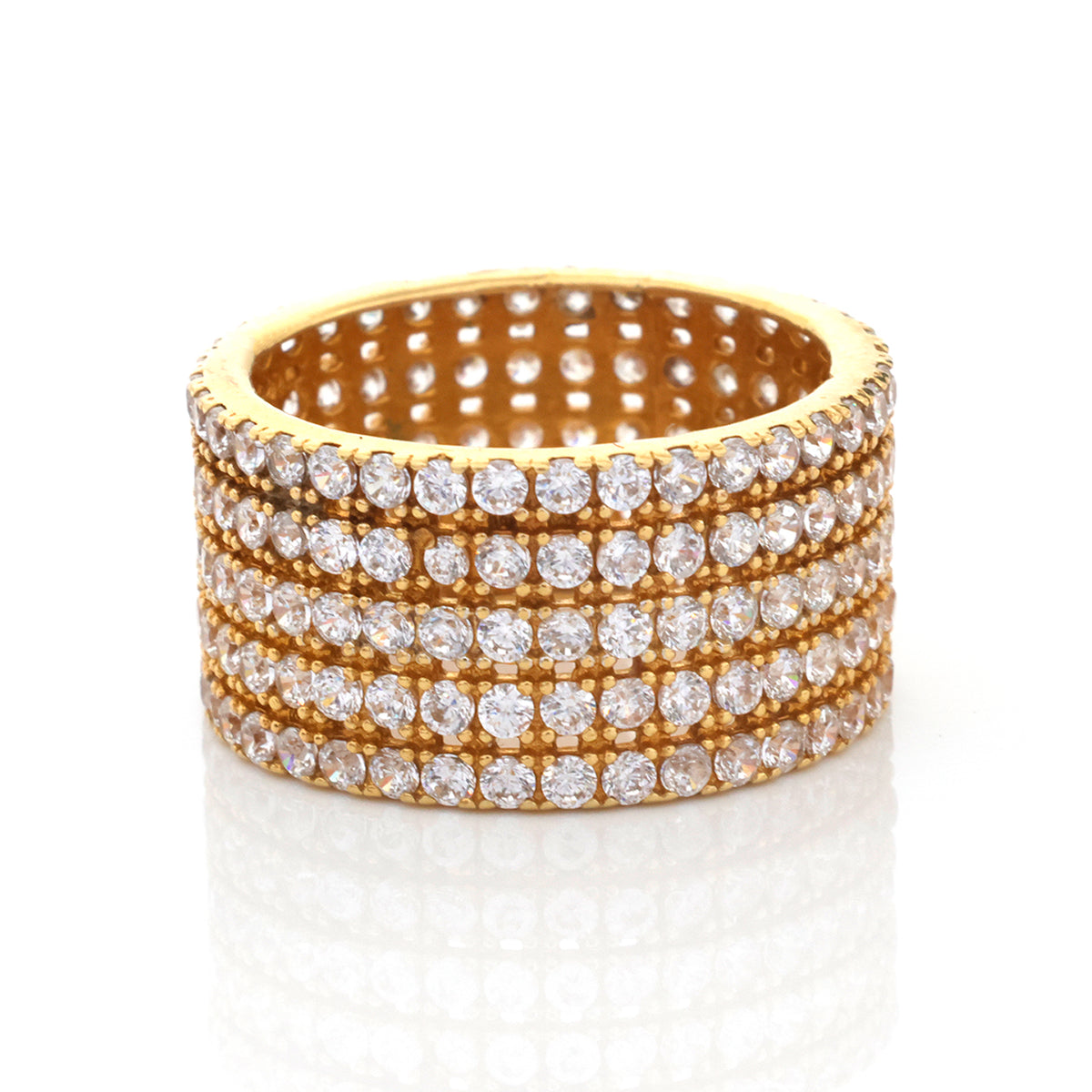 18K Gold Wide Pave Eternity Ring - Zero making charge